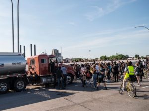 Read more about the article Protests Block Highway Unsafe For Drivers