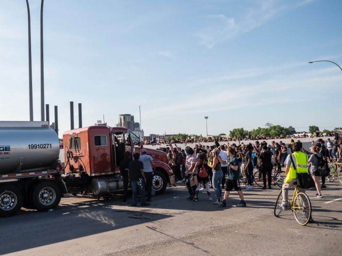 You are currently viewing Protests Block Highway Unsafe For Drivers